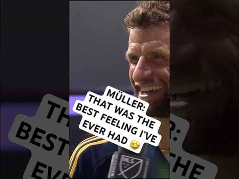 Thomas Müller is PRETTY HAPPY 😁 after B-Day Hat Trick!!