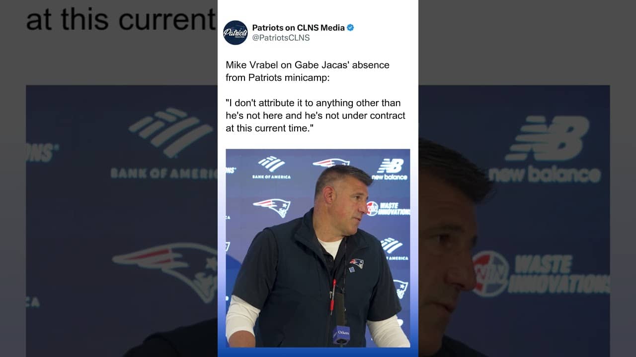 Mike Vrabel on Gabe Jacas' absence from #Patriots minicamp