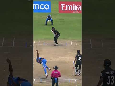 R.S. Ambrish breaks through Marco Alpe's defence with searing yorker 🔥 #U19WorldCup #CricketShorts