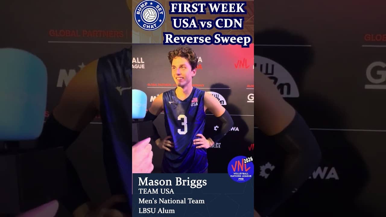VNL's week 1 Post game (USA V CDN) interview with Mason Briggs