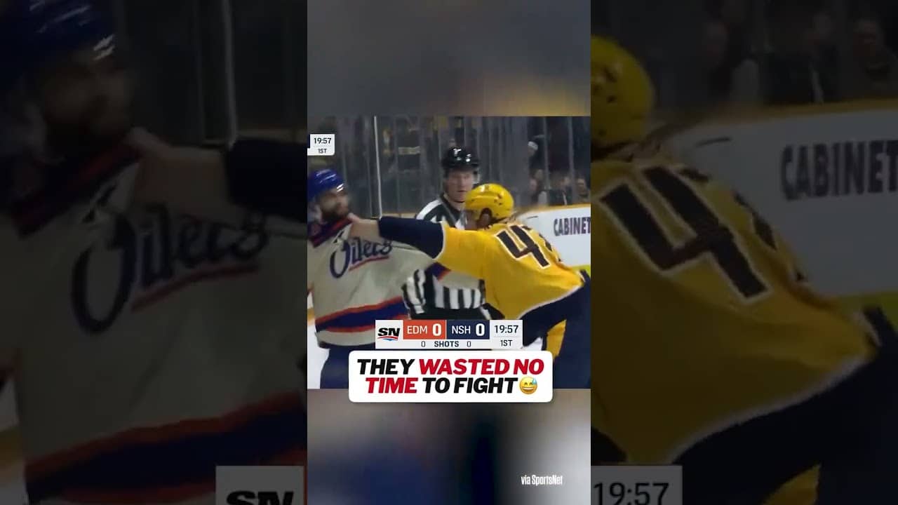 When Nurse and McCarron wasted no time after the face-off #nhl #fighting