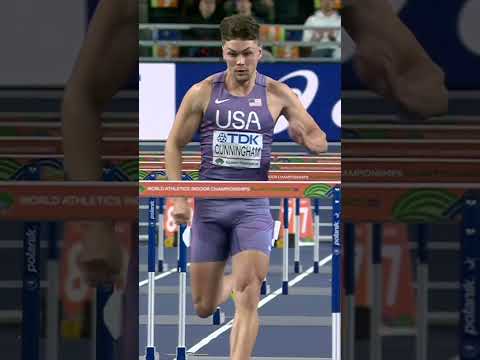 Trey Cunningham looking FAST with an easy 7.45 in the heats #worldindoorchamps