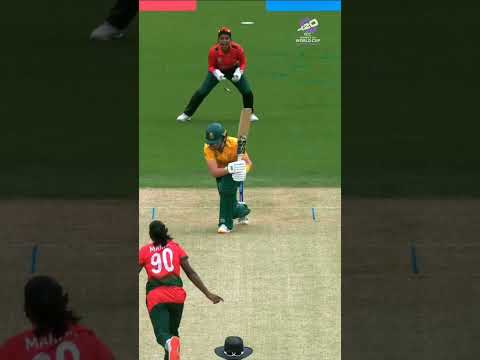 First ball, dream ball 😍 What a start for Bangladesh and Marufa Akter! #T20WorldCup
