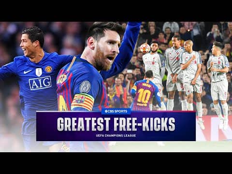 The BEST Free-kicks In Champions League History! | Messi, Ronaldo, Ronaldinho & more!