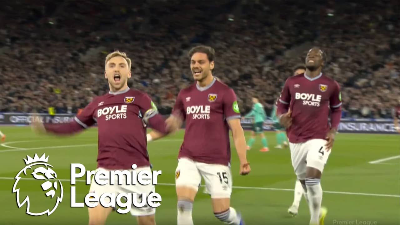 West Ham's Konstantinos Mavropanos guides in first goal against Wolves | Premier League | NBC Sports