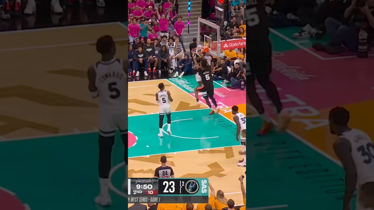 THROW. IT. DOWN. STEPH.😤 #StephonCastle #spurs #nba