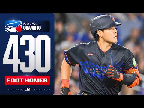 Kazuma Okamoto hits a 430-foot home run for the Blue Jays! 😳 | 岡本和真ハイライト MLB Highlights