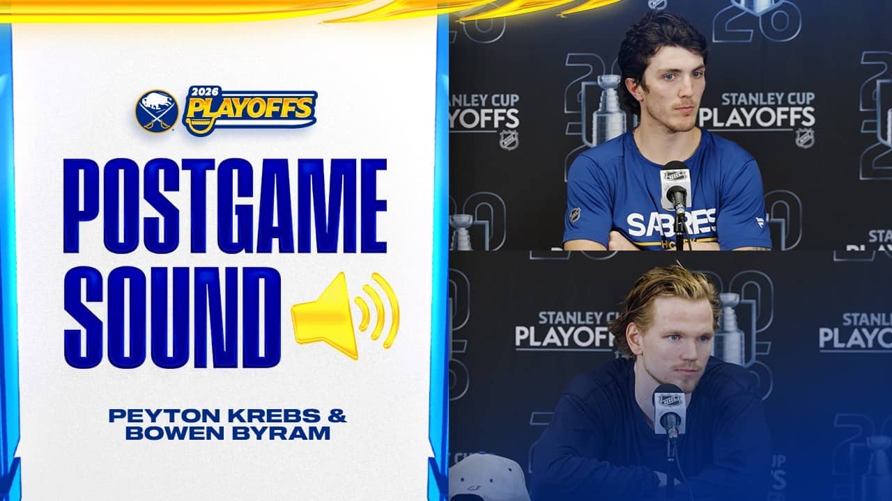 Bo Byram And Peyton Krebs After 6-1 Win Over Bruins In Game 4 | Buffalo Sabres Playoffs