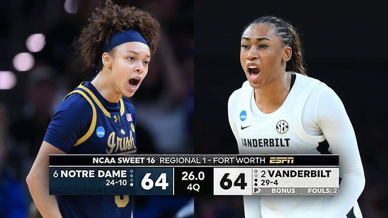 Full final 2:00 of Notre Dame-Vanderbilt Sweet 16 matchup | 2026 March Madness