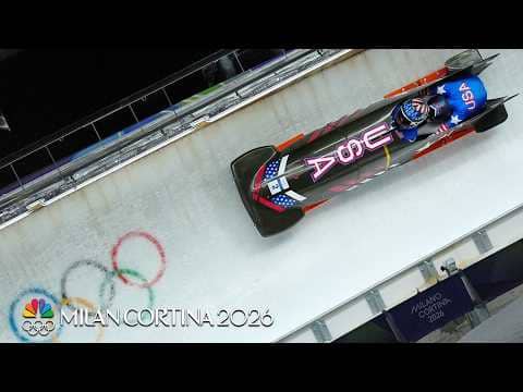 Kaillie Humphries goes fastest on Run 1 of two-woman bobsled | Winter Olympics 2026 | NBC Sports