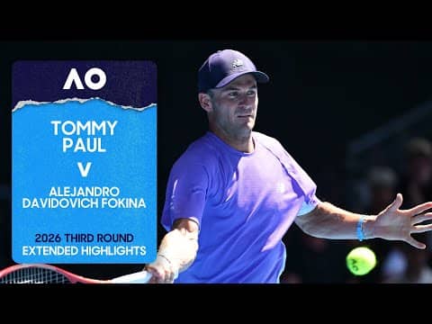 Tommy Paul v Alejandro Davidovich Fokina Extended Highlights | Australian Open 2026 Third Round