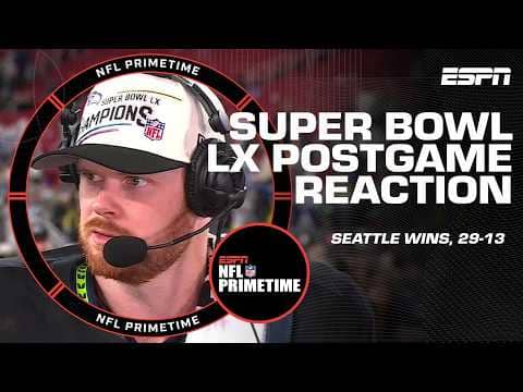 NFL PrimeTime’s Super Bowl LX Reaction 🏆 Darnold, JSN, Jones & Macdonald join