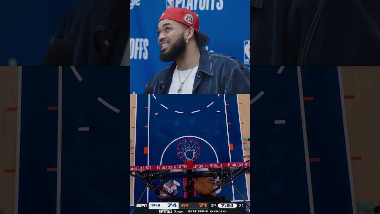 KAT save the day 😂 #nba #nyknicks #karlanthonytowns #nbaplayoffs