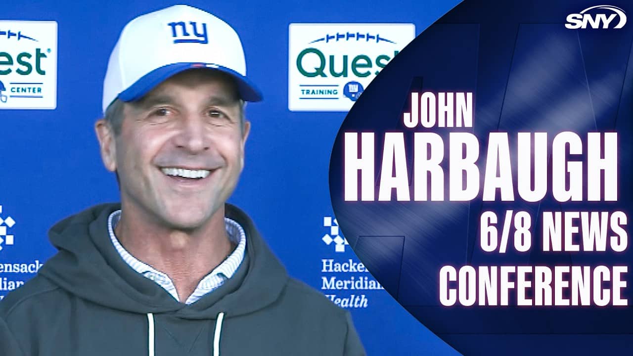 John Harbaugh on Abdul Carter's ankle and rest of Giants practice
