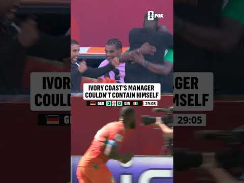 Emerse Faé with an ELECTRIC reaction after taking the lead over Germany ⚡️