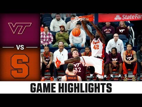 Virginia Tech vs. Syracuse Game Highlights | 2025-26 ACC Men's Basketball