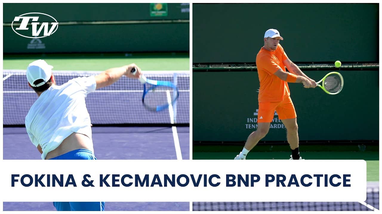Watch ATP Tennis Pros Alejandro Davidovich Fokina & Miomir Kecmanović Practice & Point Play at BNP