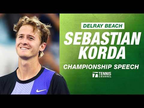 Sebastian Korda Championship Speech | 2026 Delray Beach