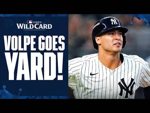 Anthony Volpe takes Garrett Crochet deep in Game 1 of the AL Wild Card Series! 🗽
