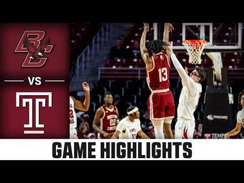 Boston College vs. Temple Game Highlights | 2025-26 ACC Men's Basketball