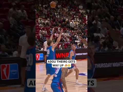 Adou Theiro shows off the athleticism, springing up for the alley oop slam over the defender