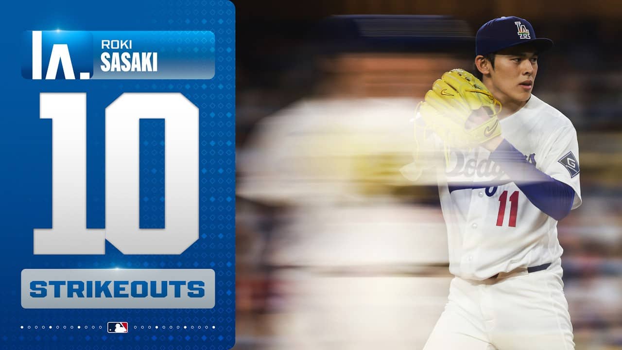 Roki Sasaki sets a CAREER HIGH with 10 strikeouts for the Los Angeles Dodgers! 😤 | MLB Highlights