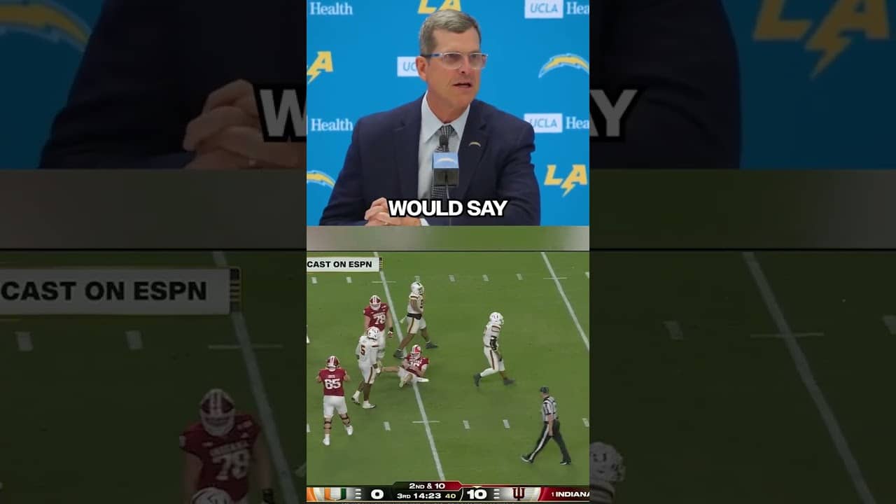 Harbaugh's fired up for Mesidor 🔥 (via @chargers/TT)