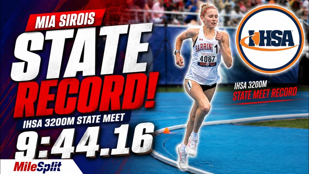 9:44.16 SOLO!  Mia Sirois Sets New IHSA 3200m State Meet Record