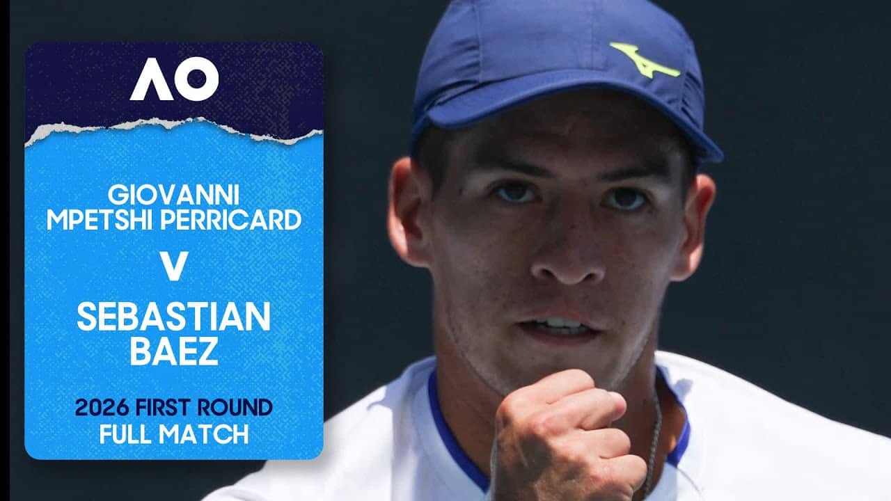 Giovanni Mpetshi Perricard v Sebastian Baez Full Match | Australian Open 2026 First Round