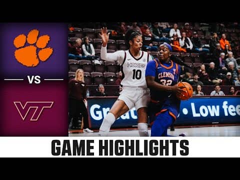 Clemson vs. Virginia Tech Game Highlights | 2025-26 ACC Women's Basketball