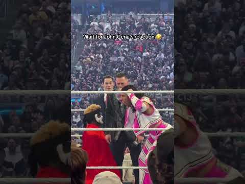 Cena’s reaction 😯 #WrestleMania