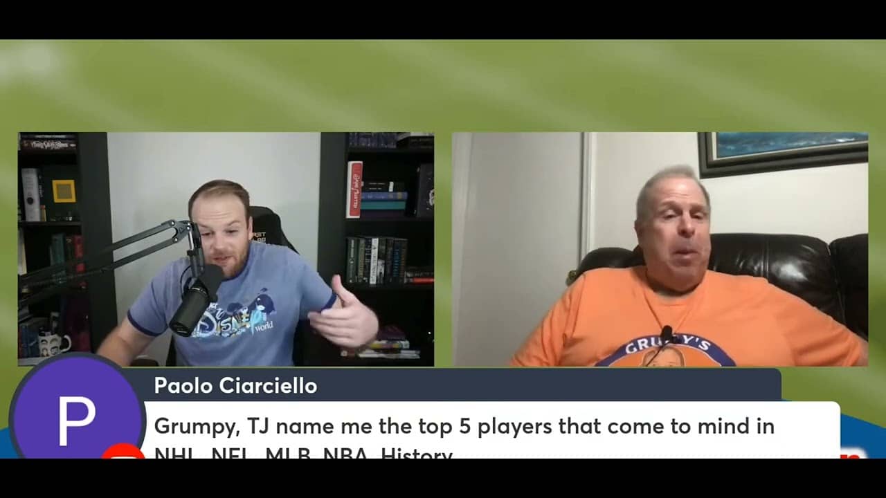 Top 5 players in all four major sports. TJ and the Grumpy Old Man Clips.