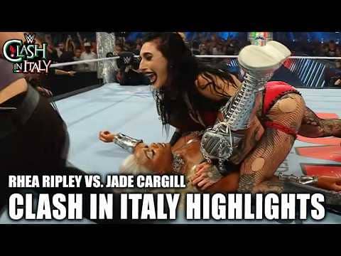 Charlotte Flair helps Rhea Ripley defeat Jade Cargill at WWE Clash in Italy 🤯