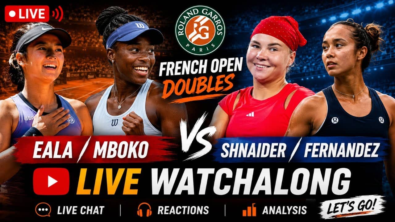 Eala / Mboko withdraw from doubles match with Shnaider / Fernandez | French Open | Round 1 | LIVE