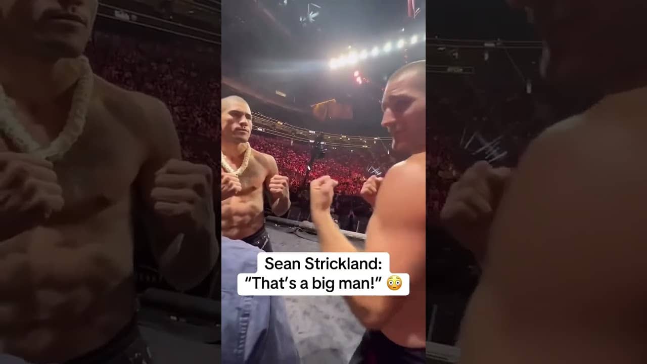Sean Strickland couldn’t believe the size of Alex Pereira in 2022 😲 (via @danawhite/IG)