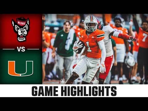 NC State vs. Miami Game Highlights | 2025 ACC Football