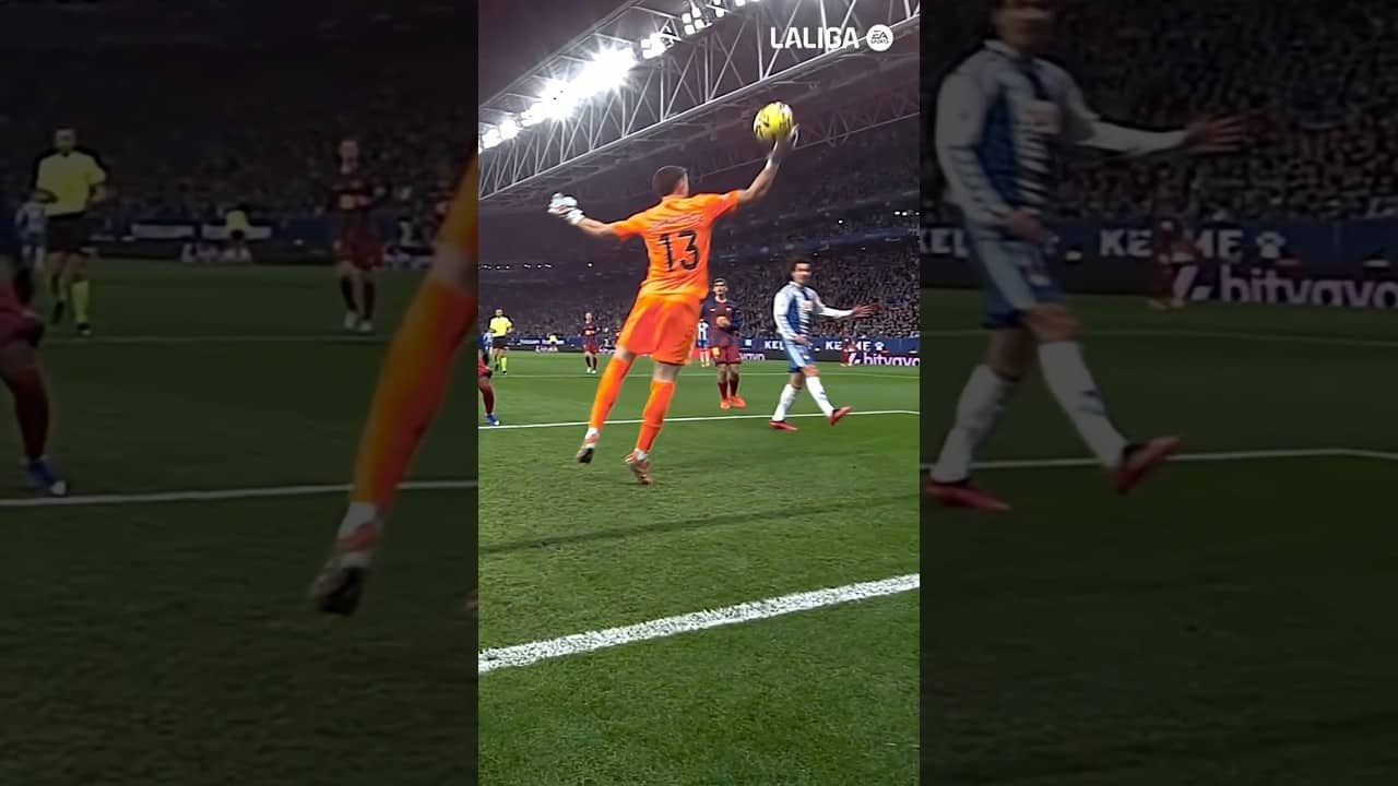 Joan Garcia with the best save of the season 👊 #shorts #LaLigaHighlights