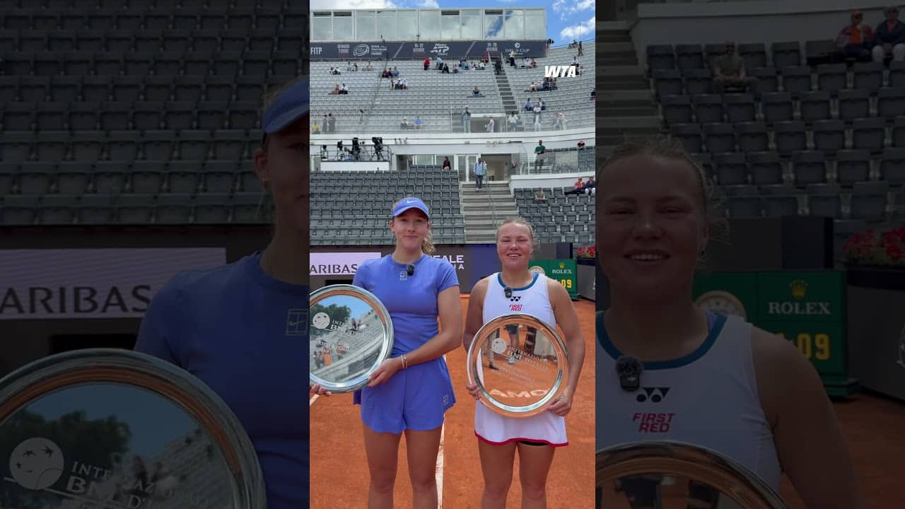A message from the Rome Champions! 📢 #WTA #MirraAndreeva #DianaShnaider #Tennis