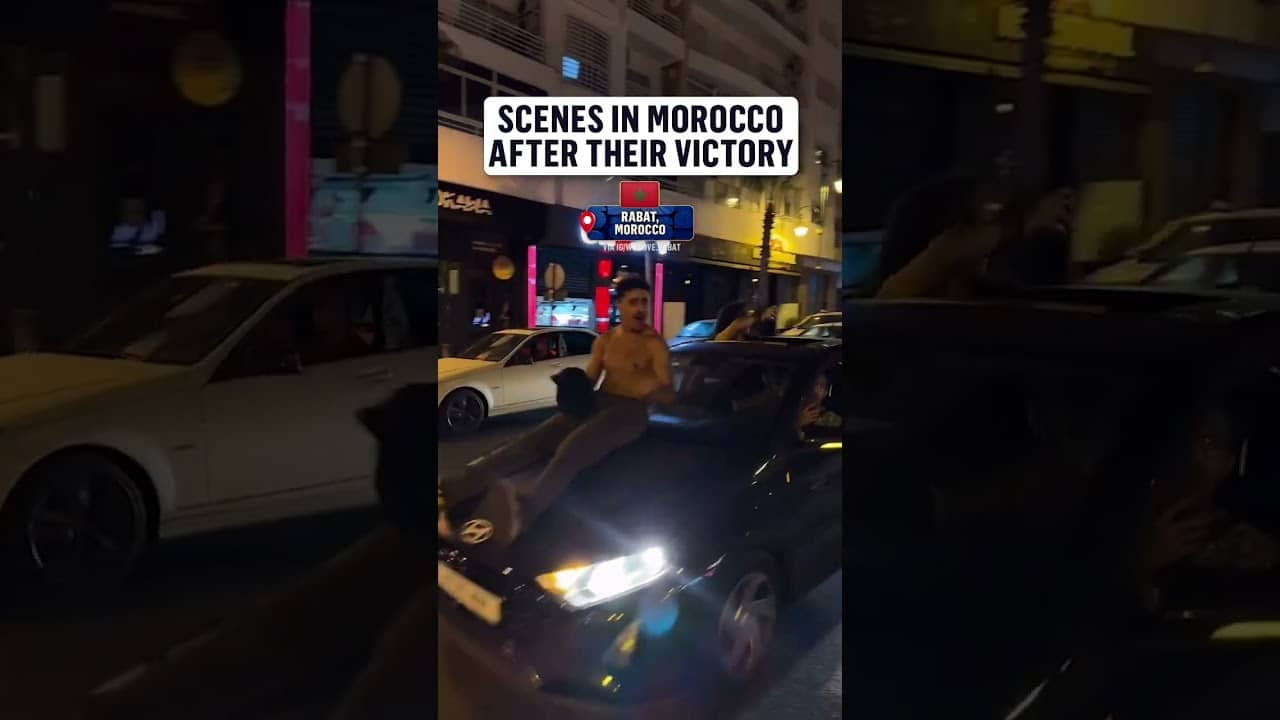The streets are FILLED after Morocco's knockout stage win