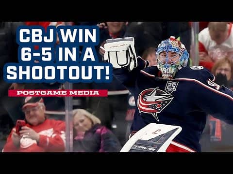 BLUE JACKETS WIN 6-5 IN A SHOOTOUT! Marchy Scores the Game-Winner in his Return! | Postgame Media