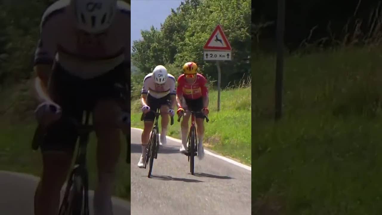 Tadej Pogacar uses the intermediate sprint to launch an early solo breakaway with over 70km to go 😅