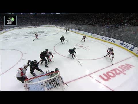 Dougie Hamilton scores a powerplay goal against the Seattle Kraken