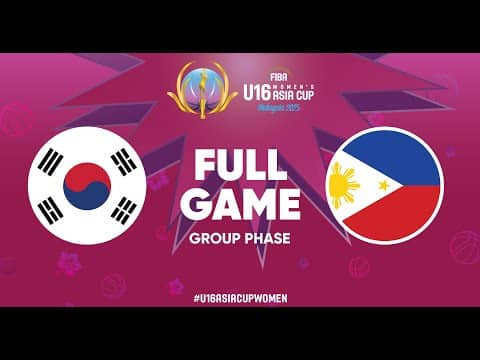 LIVE - Korea v Philippines | FIBA U16 Women's Asia Cup 2025 - Division A