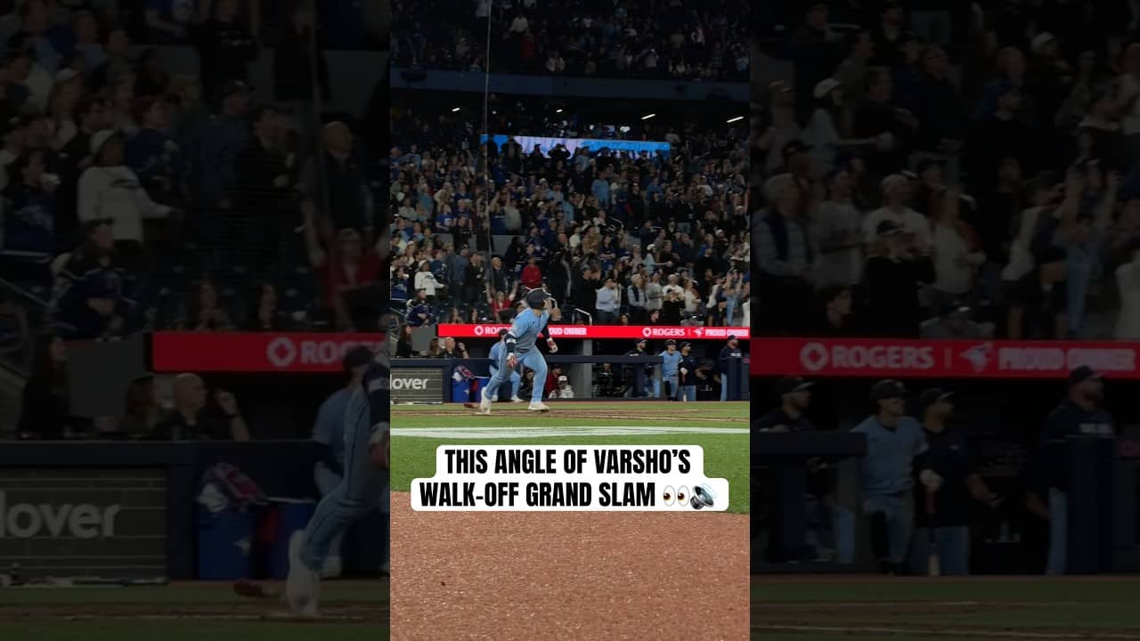 Rogers Centre was ELECTRIC after Daulton Varsho hit a walk-off grand slam 🔊⚡️ #BlueJays