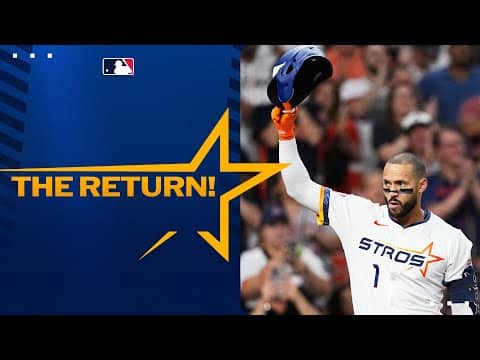 Carlos Correa returns to Houston! 🧡 (1st at-bat back in Houston since the trade 🚀)