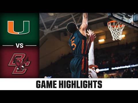 Miami vs. Boston College Game Highlights | 2025-26 ACC Men's Basketball