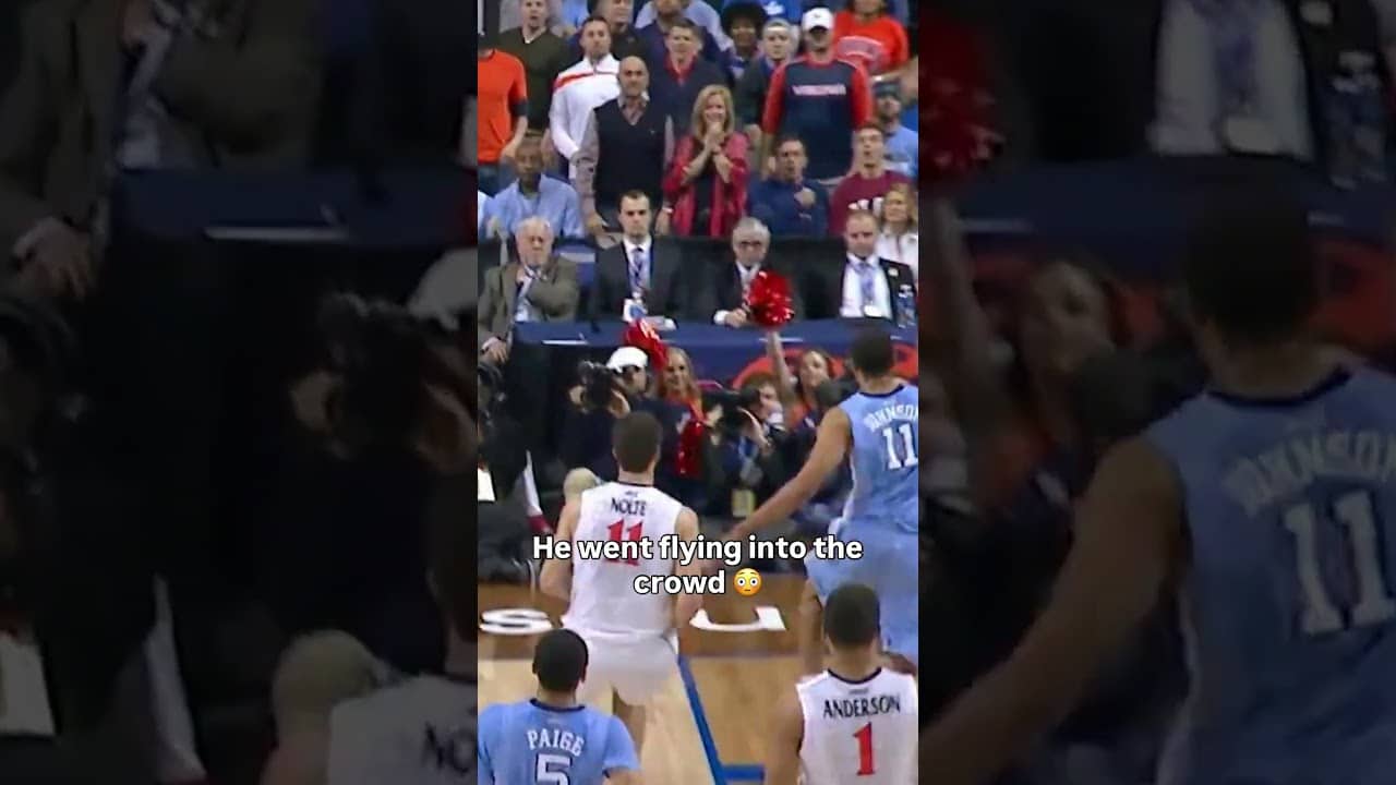 He just couldn't slow down 😅 #unc #accbasketball #collegebasketball