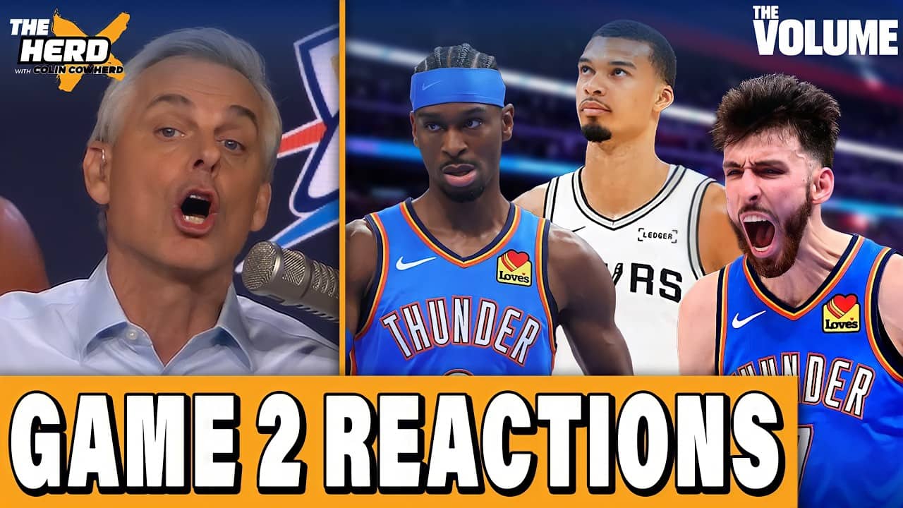 Spurs-Thunder REACTIONS: SGA & OKC TIE series but are IN TROUBLE against Wemby | Colin Cowherd: HERD