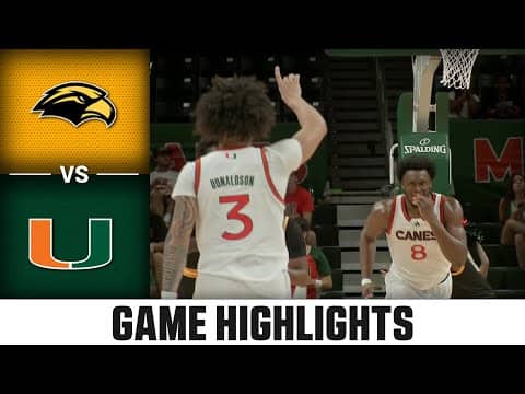 Southern Miss vs. Miami Game Highlights | 2025-26 ACC Men’s Basketball