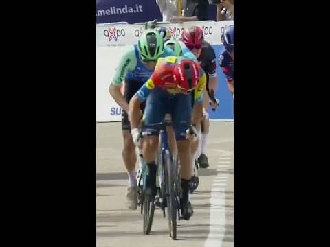 Glasses = Thrown! 🕶️✈️  When Guilio Ciccone won Stage One of the Tour of the Alps 😎
